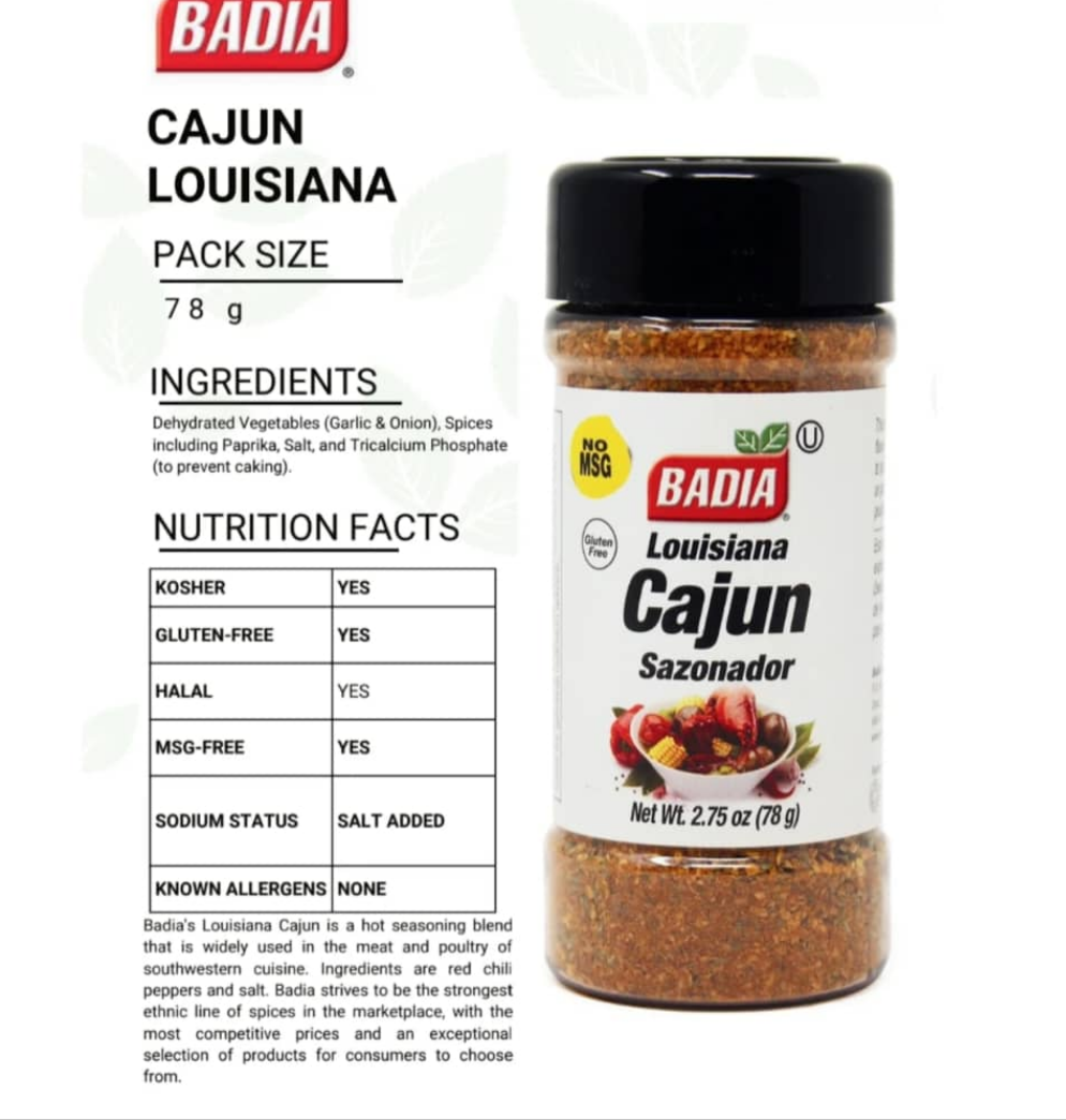 Badia Cajun Louisiana 8/2.75oz (78g)