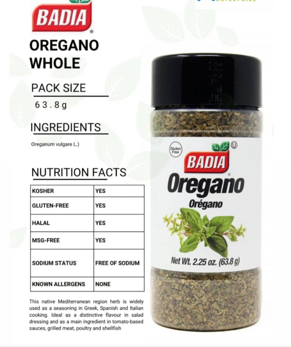 Badia Oregano whole 12/2.25oz (63.8g)
