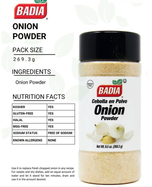 Badia Onion powder 6/18oz (269.3g)