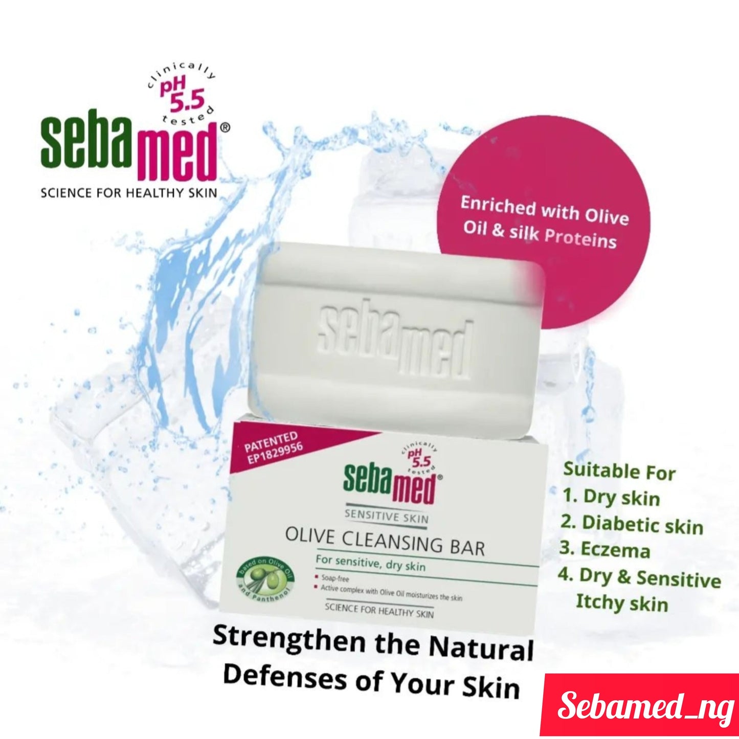 ADULT SEBAMED SENSITIVE SKIN Olive Cleansing Bar 150g